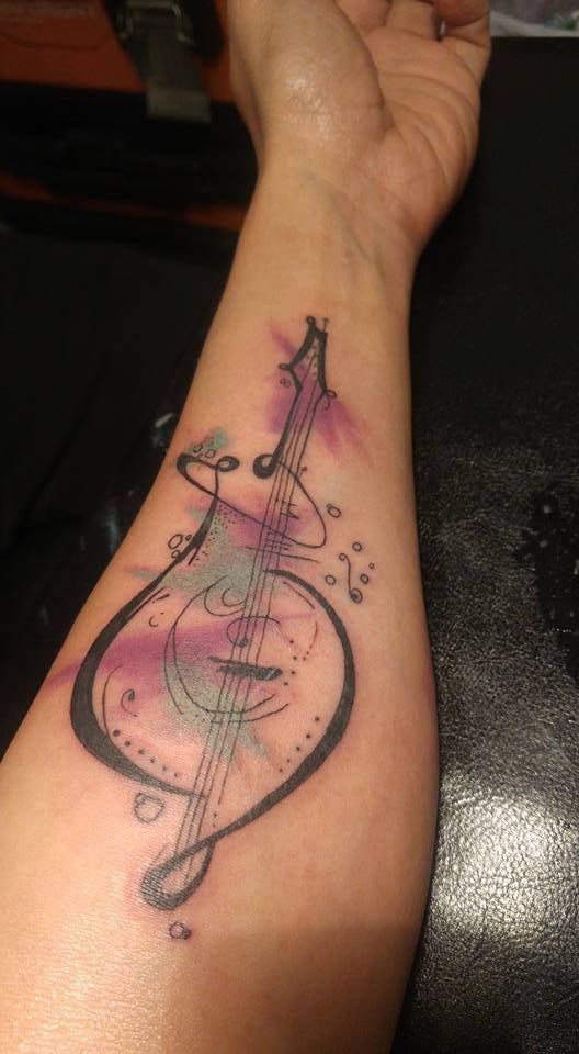 Tattoo uploaded by Valën Emidi • Violin and music • Tattoodo