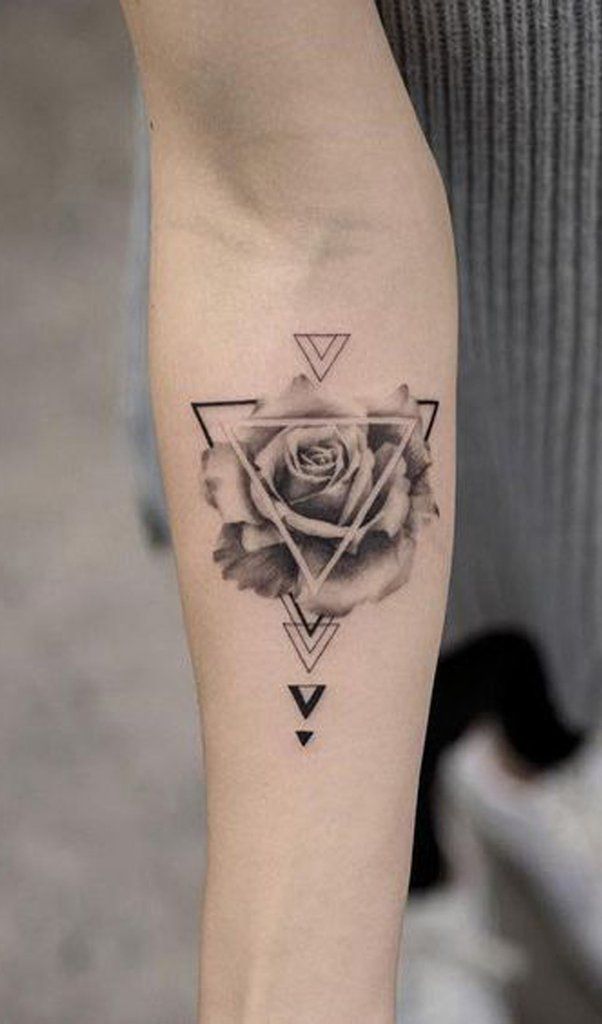 Geometric Tattoo  30 Delicate Flower Tattoo  Ideas 