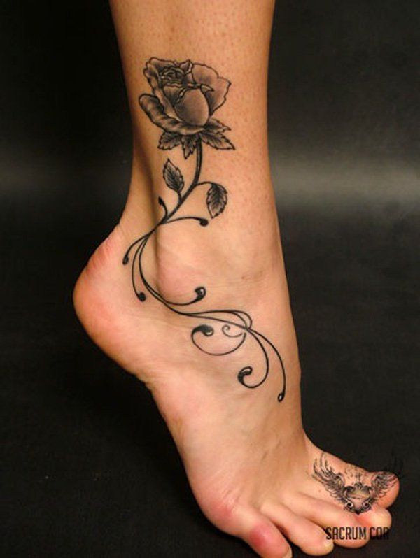 Tattoo Trends Photo Tattoo Feminin Cheville Pied Rose Fleur Eclose Avec Sa Tige Tattooviral Com Your Number One Source For Daily Tattoo Designs Ideas Inspiration
