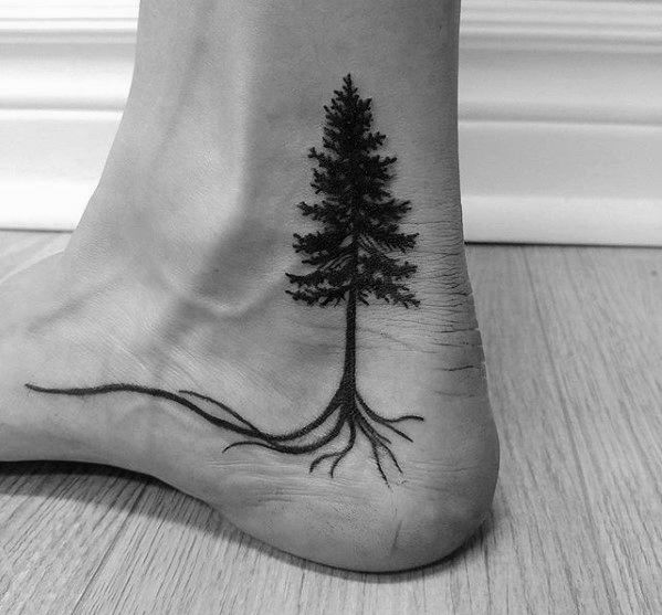 tree tattoo ankle