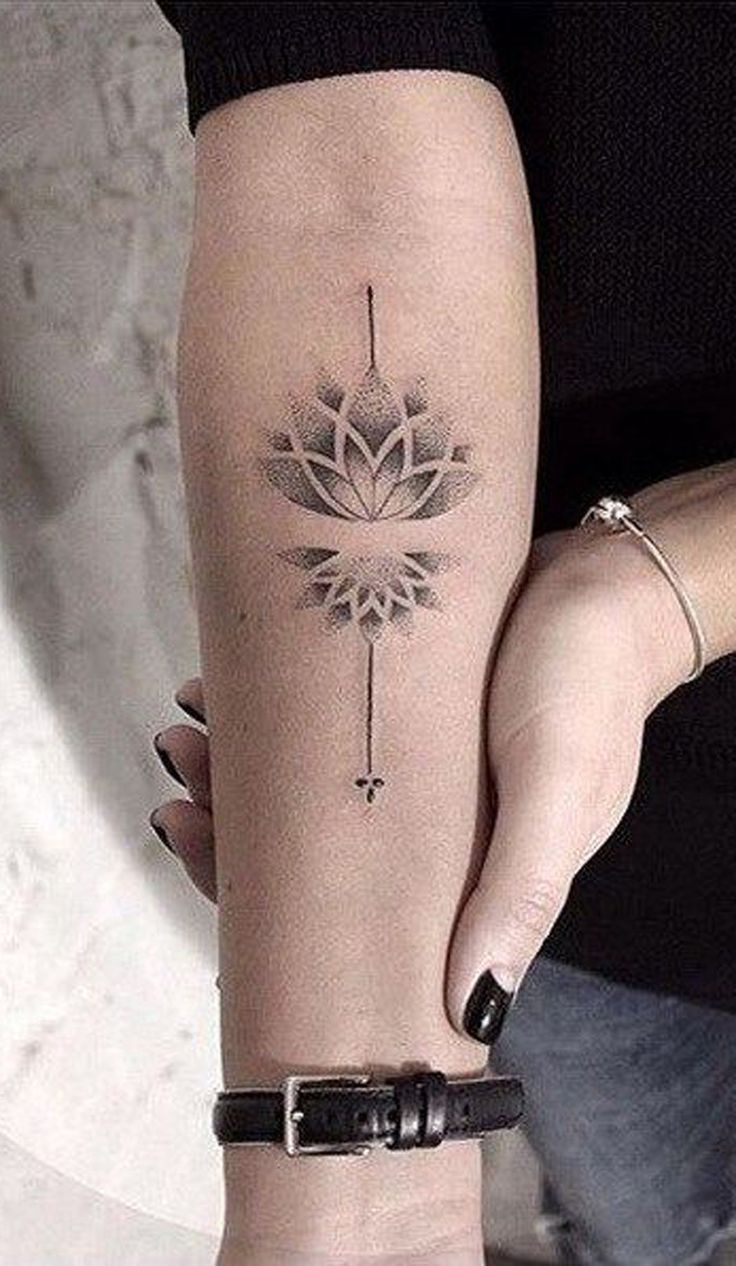 Women Tattoo Small Minimal Lotus Forearm Tattoo Ideas for Women