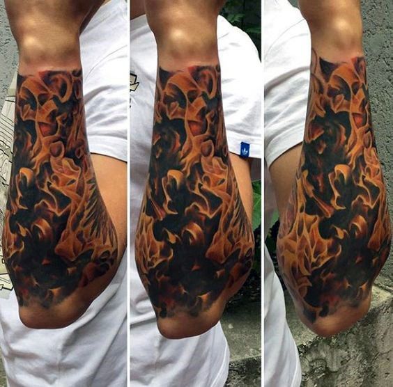 Friend Tattoos - Half Forearm Sleeve Tattoo For Men Flames ...