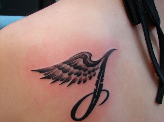 Meaningful Tattoos Initial And A Wing For The Angel In Your Life Tattooviral Com Your Number One Source For Daily Tattoo Designs Ideas Inspiration