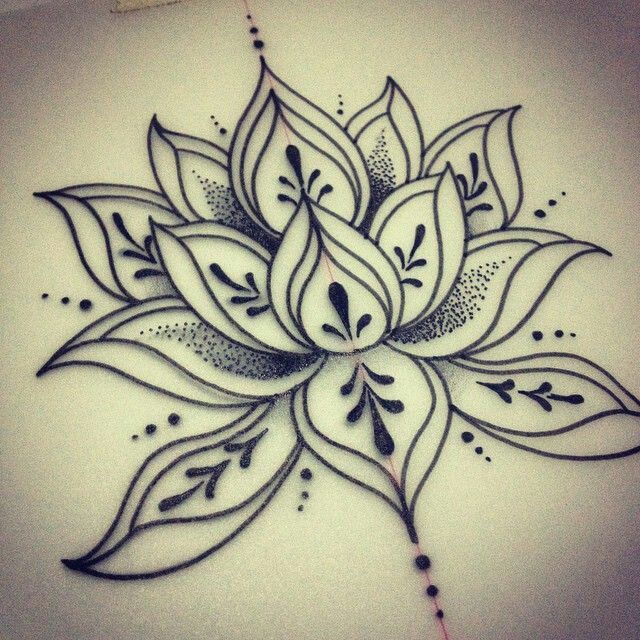 Lotus mandala tattoo black