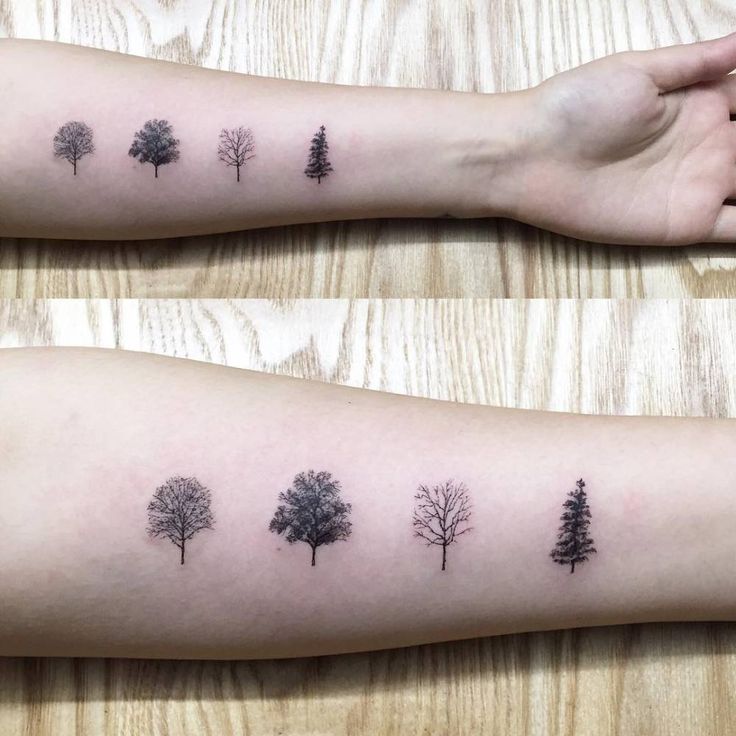 Tree Tattoo - Calendar season tree tattoos: spring, summer, fall and ...