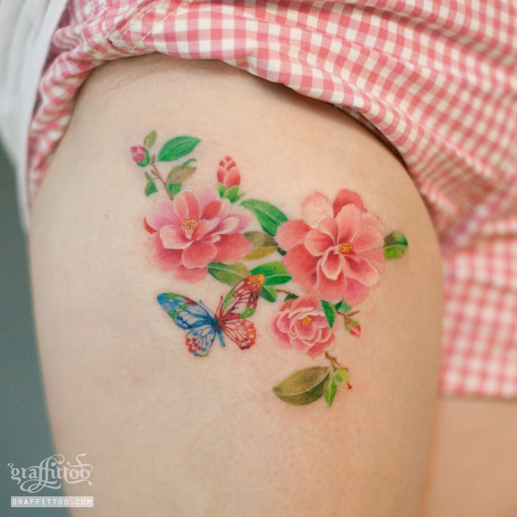 Watercolor tattoo - Watercolor camellias Tattoos by tatuyiseuteu River ...