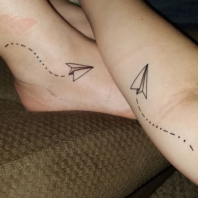 Disney Tattoo Paper Airplane Tattoos With Ohana In Morse Code Famship Best Friends Like Sisters Tattoo Disney Bff Tattooviral Com Your Number One Source For Daily Tattoo Designs Ideas Inspiration