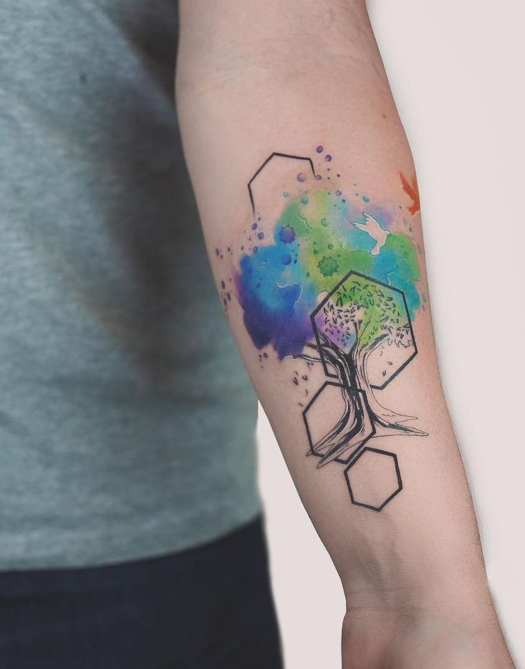 Tree Tattoo Geometric and Abstract Tattoos with a Splash