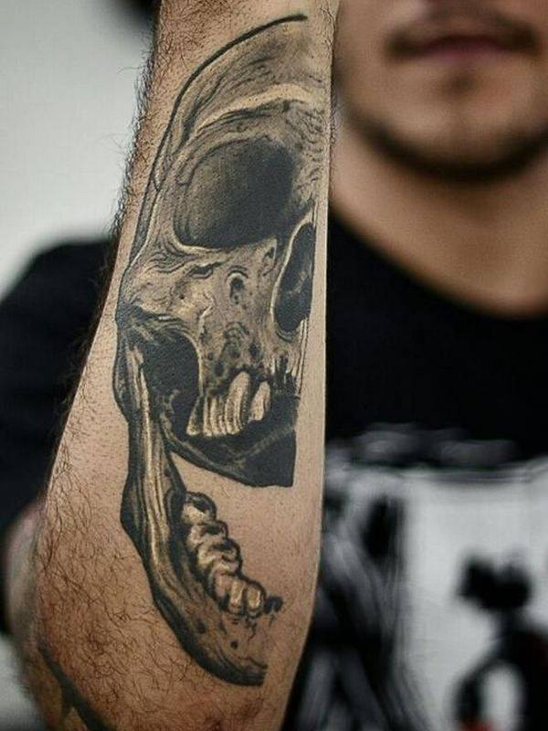 Large Black Skull Forearm Compass Temporary Tattoos For Men Women Adult  Lion Vampire Wolf Fake Tattoo Realistic Thigh Tatoos - Temporary Tattoos -  AliExpress