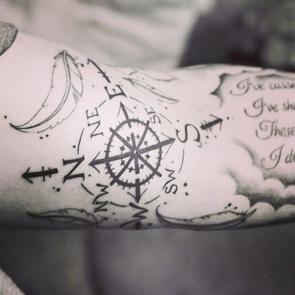 compass tattoo 166