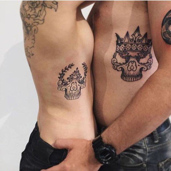 Chess King and Queen Couples Temporary Tattoo