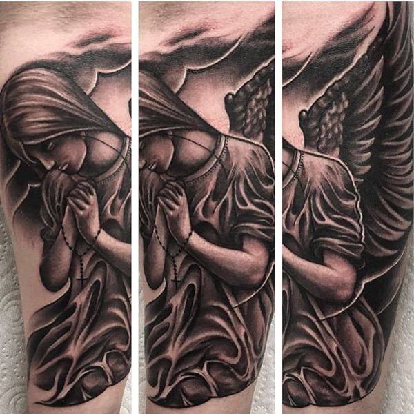 Guardian Angel Tattoo Design On Half Sleeve  Tattoo Designs Tattoo  Pictures