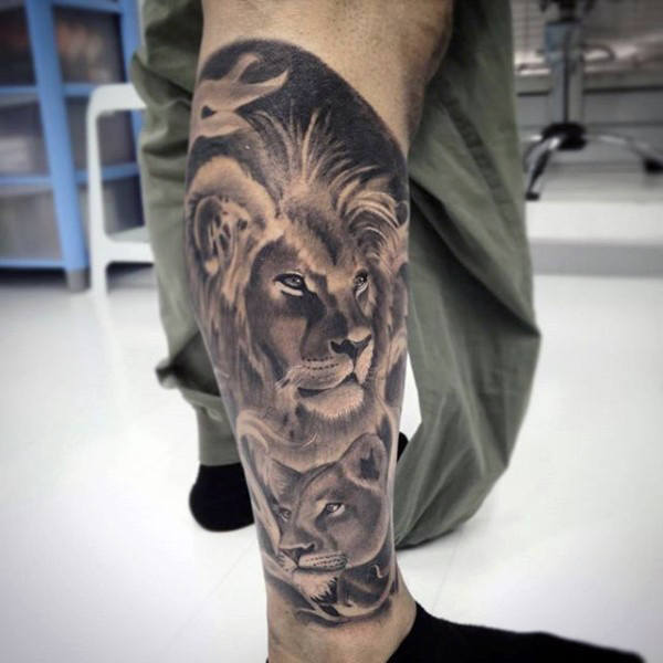 Lion and Cub Tattoo Ideas | Find awesome ideas about lion fa… | Flickr